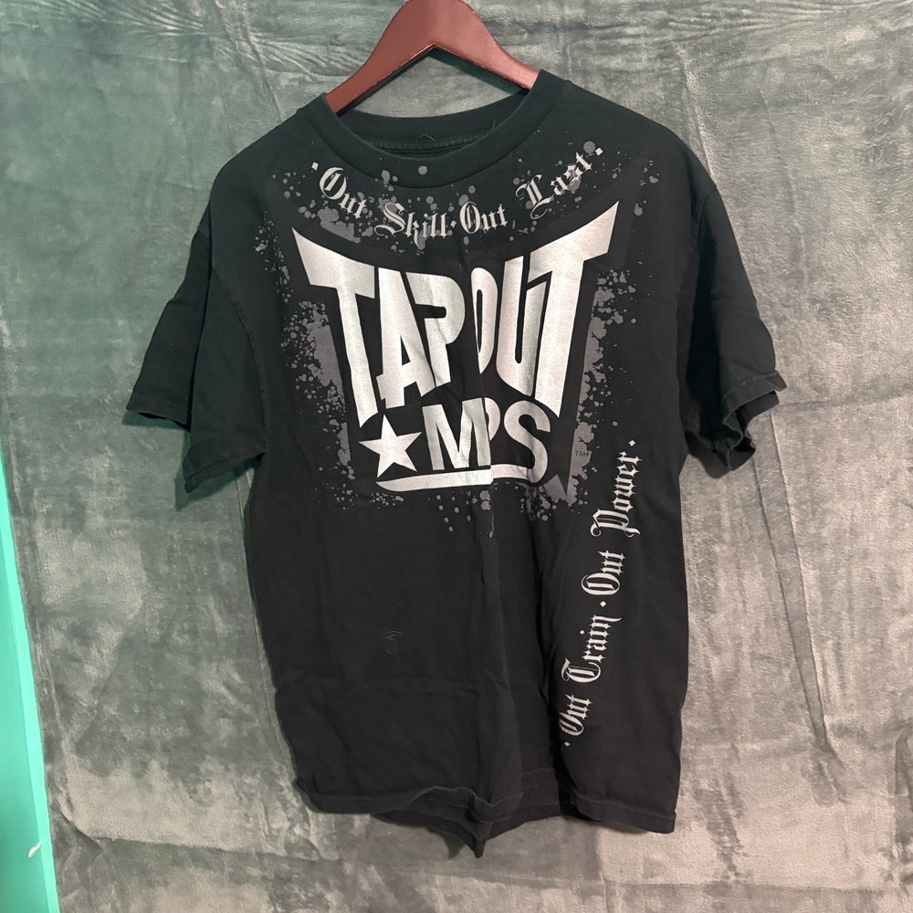Tapout MPS Shirt Mens Large Y2K Short Sleeve Crew Neck Goth Retro MMA
